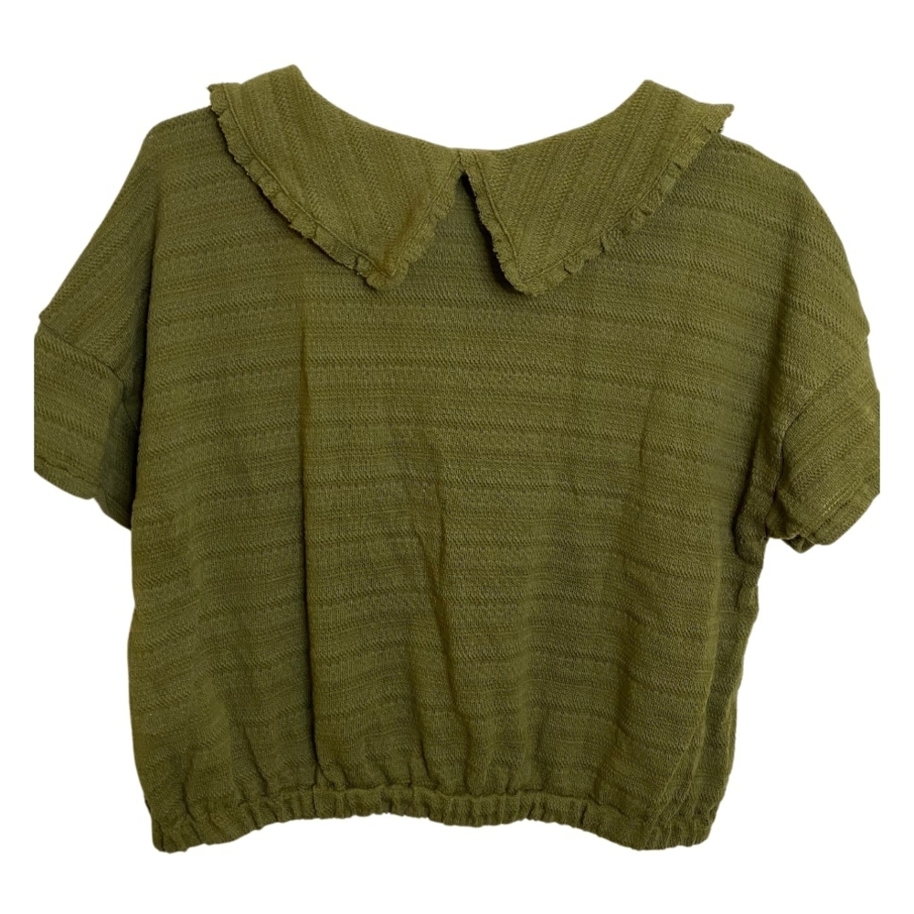 Madewell Ruffle Collared Crop‎ Top - Picture 2 of 11